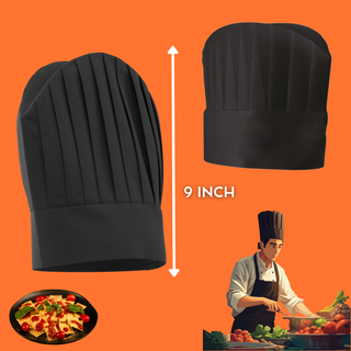 Toque de Chef Noire Prestige – 9 Inch