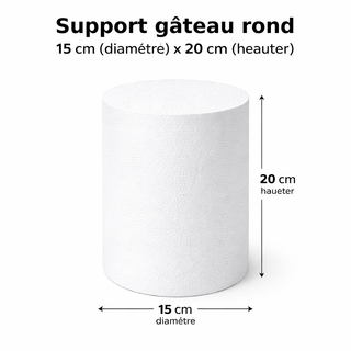 Support gâteau rond en polystyrène – 15 cm x 20 cm