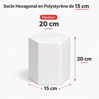 Support gâteau Hexagonal en Polystyrène 15 cm x 20 cm
