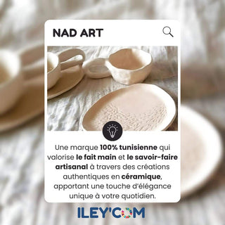 Chapelet en céramique avec pampille en jute (95 cm)
