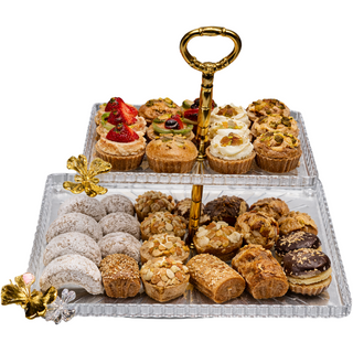 Présentoir à Gâteaux / Support de Buffet 2 Niveaux en Plexiglas