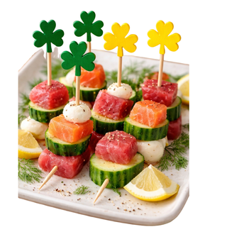 Piques en Bambou Mini Trèfles