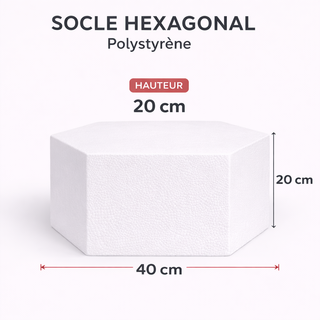 Support gâteau Hexagonal En Polystyrène 40 Cm x 20 Cm