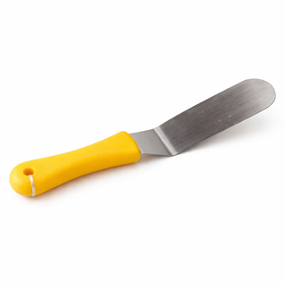 Grande Spatule Coudée en Inox – Manche Jaune