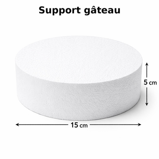 Support gâteau en polystyrène – Rond 15 cm x 5 cm