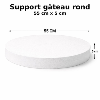 Support gâteau rond en polystyrène – 55 cm x 5 cm