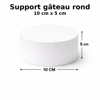 Support gâteau rond en polystyrène – 10 cm x 5 cm