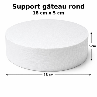 Support gâteau rond en polystyrène – 18 cm x 5 cm