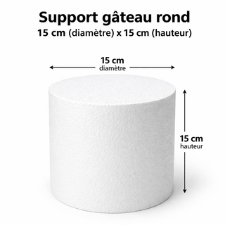 Support gâteau rond en polystyrène – 15 cm x 15 cm