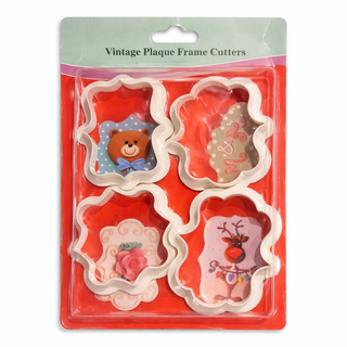 Lot de 4 Emporte-pièces Cadre Vintage – Moules à Biscuits Décoratifs