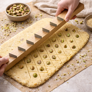 Coupe-Baklawa et Ghrayba en Bois avec Lames Inclinées