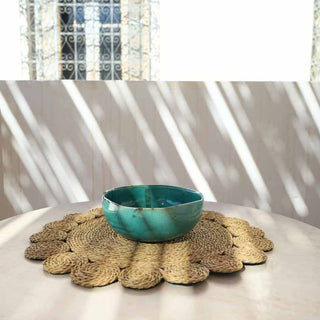 Set fleurs en halfa tressée, set de table naturel, set de table hafla brut, set de table hand made
