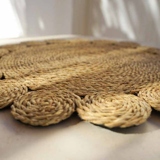 Set fleurs en halfa tressée, set de table naturel, set de table hafla brut, set de table hand made