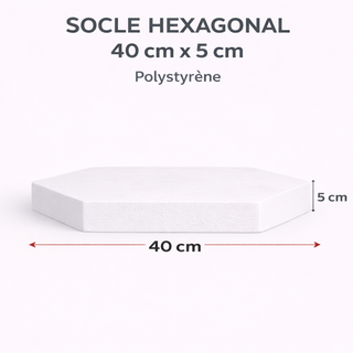Support gâteau Hexagonal En Polystyrène 40 Cm x 5 Cm