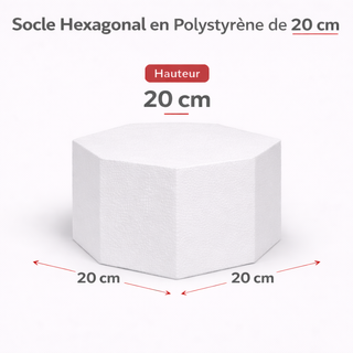 Support gâteau Hexagonal en Polystyrène 20 x 20 cm