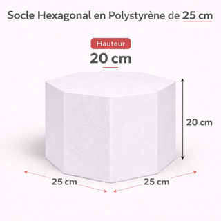 Support gâteau Hexagonal en Polystyrène 25 x 20 cm