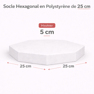 Support gâteau Hexagonal en Polystyrène 25 x 5 cm