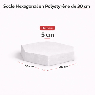 Support gâteau Hexagonal en Polystyrène 30 cm x 5 cm