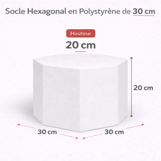 Support gâteau Hexagonal en Polystyrène 30 x 20 cm