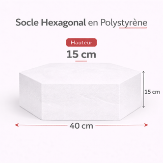 Support gâteau Hexagonal en Polystyrène 40 cm x 15 cm
