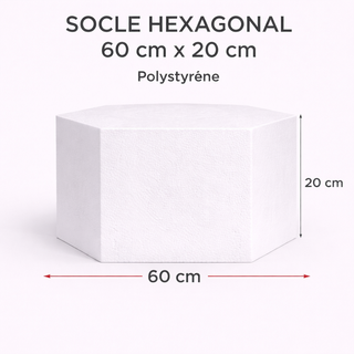 Support gâteau Hexagonal En Polystyrène 60 Cm x 20 Cm