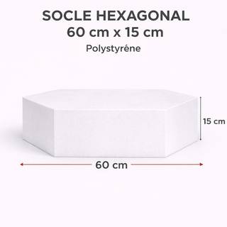 Support gâteau Hexagonal En Polystyrène 60 Cm x 15 Cm