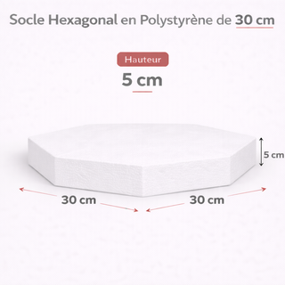 Support gâteau Hexagonal en Polystyrène 30 x 5 cm