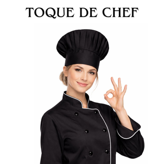 Toque de Chef Noire Prestige – 12 Inch