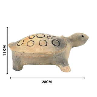 Tortue avec des ronds en Céramique Fait-main