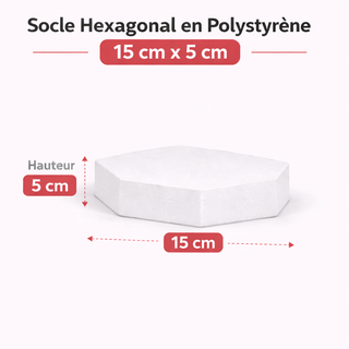 Support gâteau Hexagonal en Polystyrène 15 cm x 5 cm