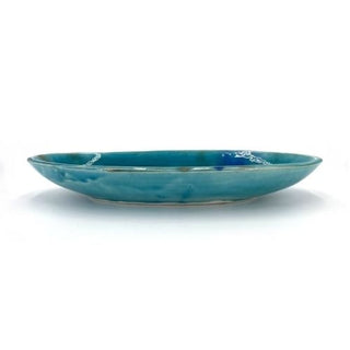Plat ovale bleu en céramique