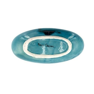 Plat ovale bleu en céramique
