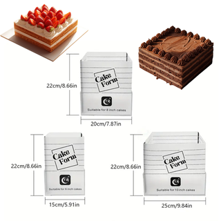 Formes à Gâteau TX Réglables (Carrées) – Set 3 Pièces