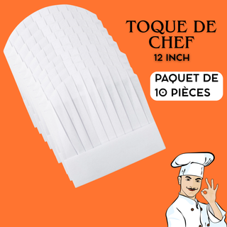 Toque de Chef Blanche Prestige – 12 Inch