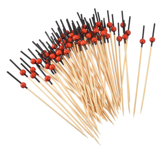 Piques Bambou Boule Rouge