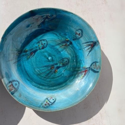Assiette creuse céramique octopode