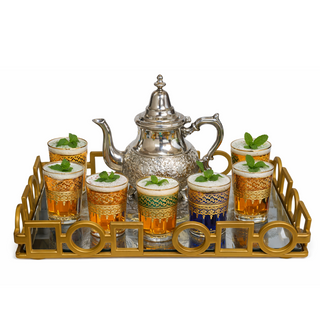 Plateau Rectangulaire Miroir Doré