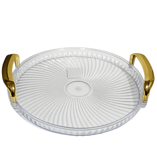 Plateau de Service Rond Doré