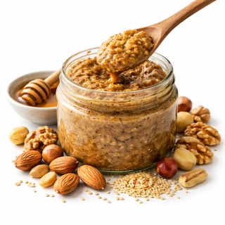 Zrir – Pâte Traditionnelle Tunisienne aux Fruits Secs, Sésame et Miel