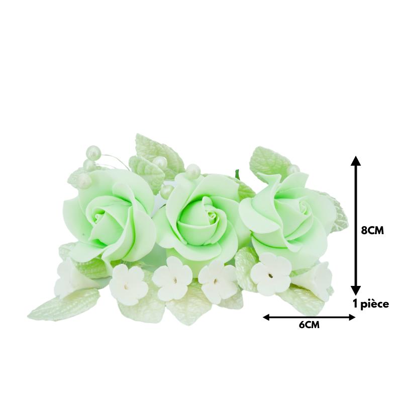 Fleurs "Manlyn 3 vert pistache" en sucre comestibles