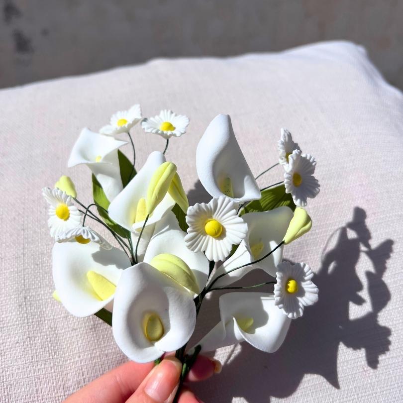 Fleurs "Rami calla" en sucre comestibles