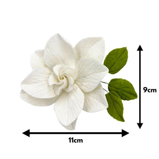 Fleurs "Gardénia avec feuilles" en sucre comestibles